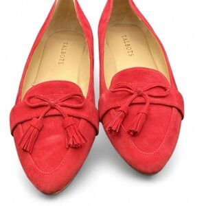 Talbots Red Suede Tassel Loafers - Women's